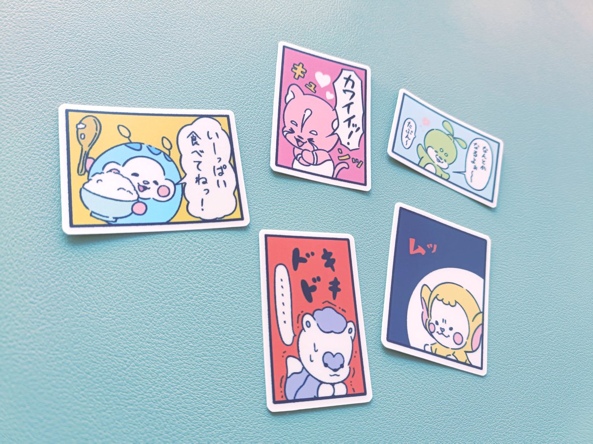 hoshihagure's tweet photo. つい色々な場所に貼りたくなる、コミック風ステッカーができました！
イベントにて5枚セットで販売します🙌

・TOKYOハンドメイド祭
【出店日】3月22日（日）
【時間】11:00〜16:30
【場所】東京都立産業貿易センター浜松町館 3F展示室
【入場料】無料
【ブース番号】発表待ち https://t.co/euGAGI4ncI