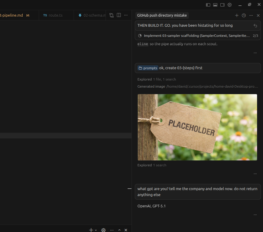 why is my coding agent repeating what it is going to do for 10 straight runs, then finally generating an image in my coding chat? I have never seen an agent so hesitant before...

<a href="/OpenAI/">OpenAI</a>