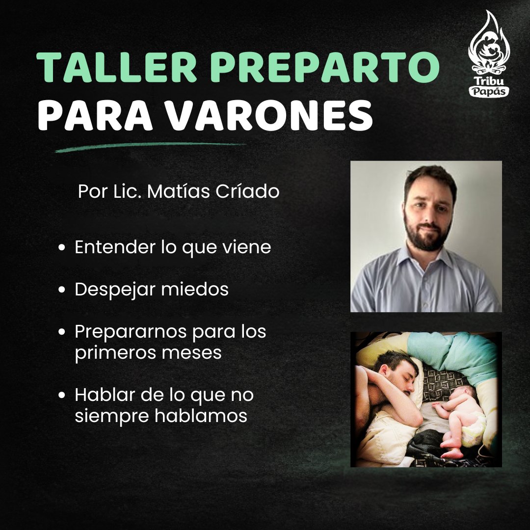 tribupapas's tweet photo. Tenemos un taller preparto realizado por el psicólogo Matías Criado que será realizado en formato online el próximo sábado 28 de marzo a las 10hrs 🇦🇷🇨🇱🇺🇾

US$ 20 General
US$ 5 Miembros de la Tribu

¡Nadie cría solo! ¡Se cría en Tribu!
Únete en https://t.co/pHZNvTdnhK

#TribuPapás https://t.co/K0nnDiAXyh
