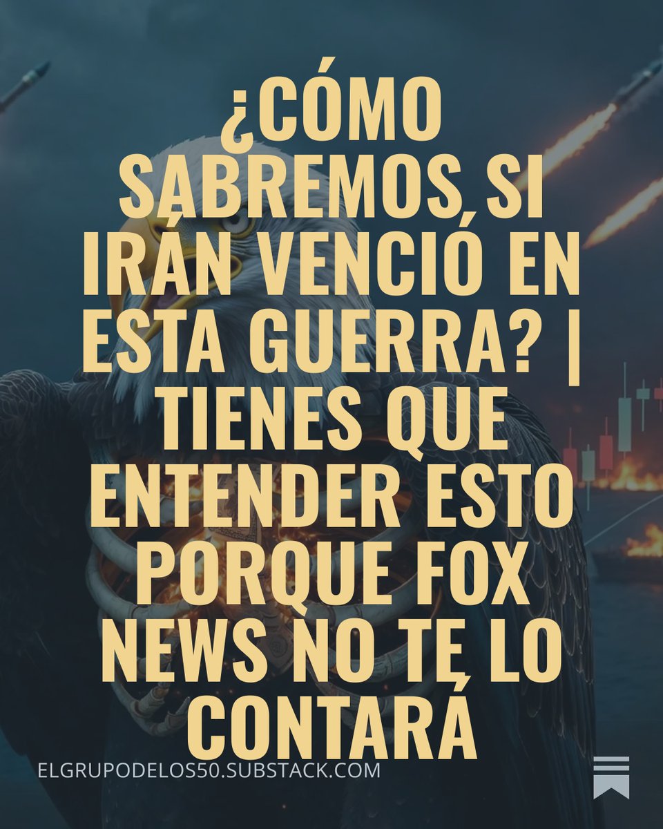 ¿Cómo sabremos si Irán 🇮🇷 venció en esta guerra? | Tienes que entender esto porque FOX News no te lo contará

Estamos ya a las puertas de un Suez 2.0: hablo de cuando Irán obliga a EEUU a elegir entre rendirse o colapsar su propio mercado de deuda. EEUU tiene ahora 3 opciones.