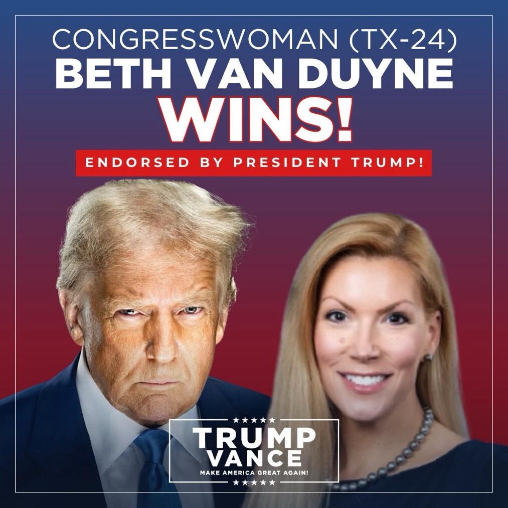 VanessaBNews's tweet photo. Congratulations, @RepBethVanDuyne! https://t.co/b1m0XoyFOV