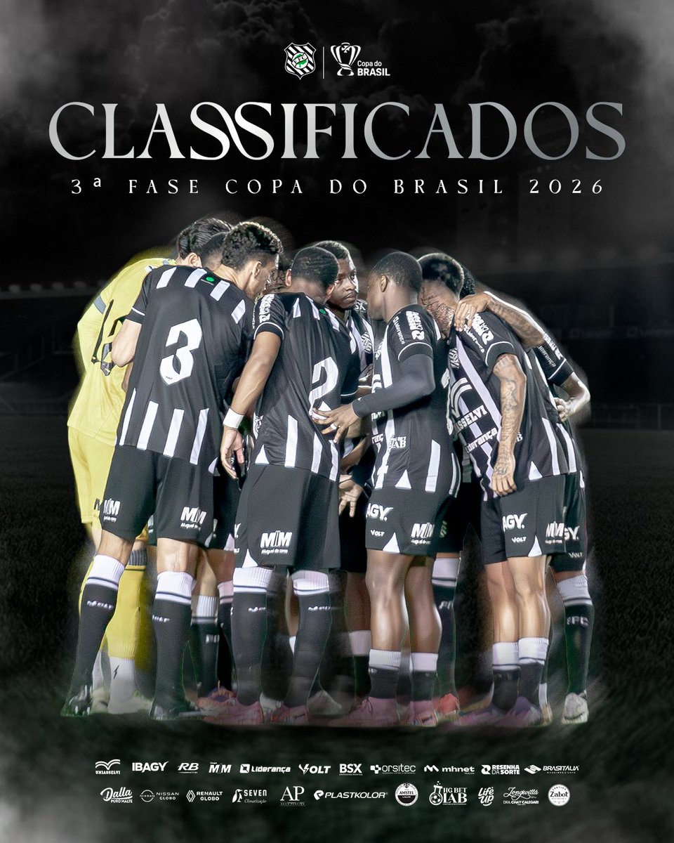 CLAAAAAAAAAAAAAAAAAAAAAAAAAAASSIFICAAAAAAAAAAAAAAAAAAAAAAAAAAAAAAAAAAAAAAAAAAAAMOOOOOOOOOOOOOOOOOOOOOOS! 🏴🏳️
⠀
Com gol de Igor Bolt, vencemos o Azuriz-PR por 1 a 0, no Scarpellão e estamos na 3ª fase da Copa do Brasil.
⠀
OBRIGADO PELO APOIO, NAÇÃO ALVINEGRA! VAMOS JUNTOS! 🌪️