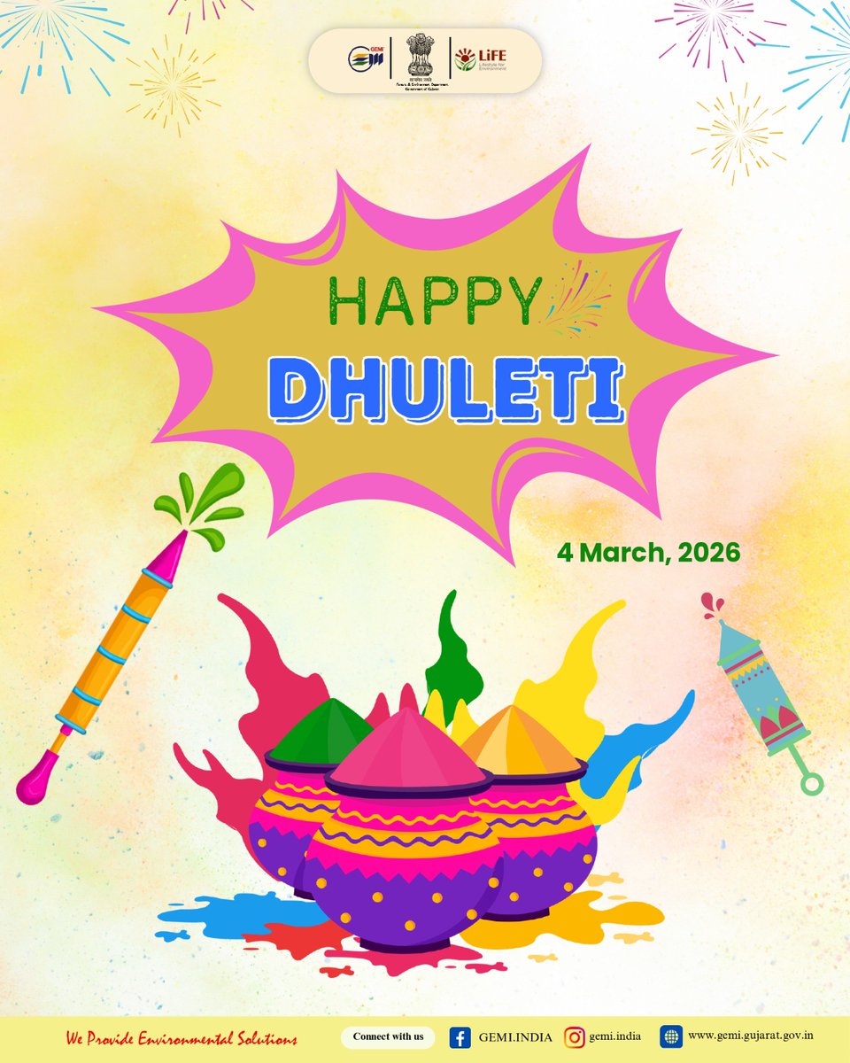 𝙒𝙞𝙨𝙝𝙞𝙣𝙜 𝙚𝙫𝙚𝙧𝙮𝙤𝙣𝙚 𝙖 𝙫𝙞𝙗𝙧𝙖𝙣𝙩 𝙖𝙣𝙙 𝙟𝙤𝙮𝙛𝙪𝙡 𝘿𝙝𝙪𝙡𝙚𝙩𝙞! 🌈✨

#HappyDhuleti #FestivalofColors💛💚💙💜 #HoliInIndia2026 #Rangotsav #FriendsAndColors🌈🎉