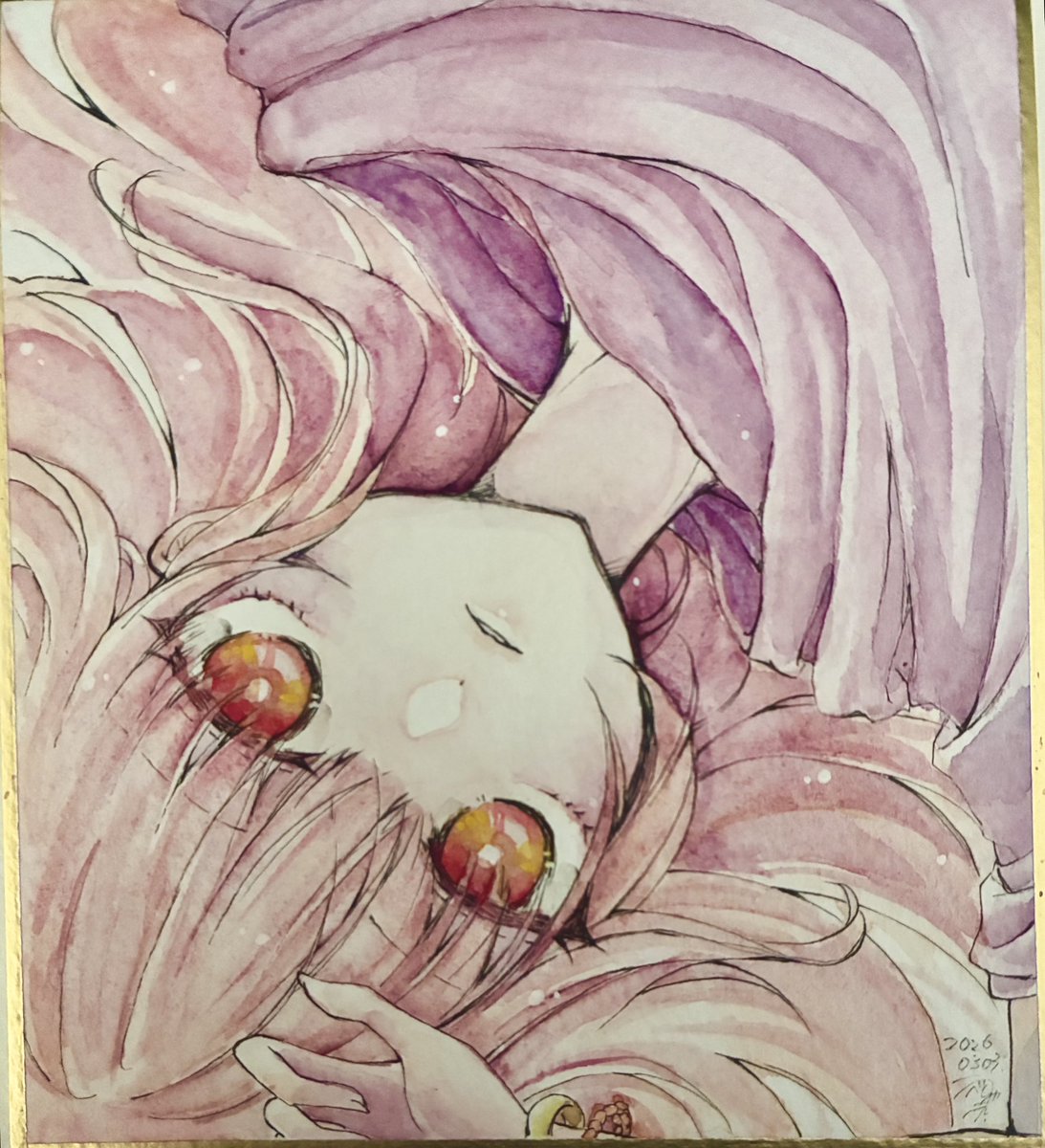 Melting Crimson #水彩イラスト #一次創作