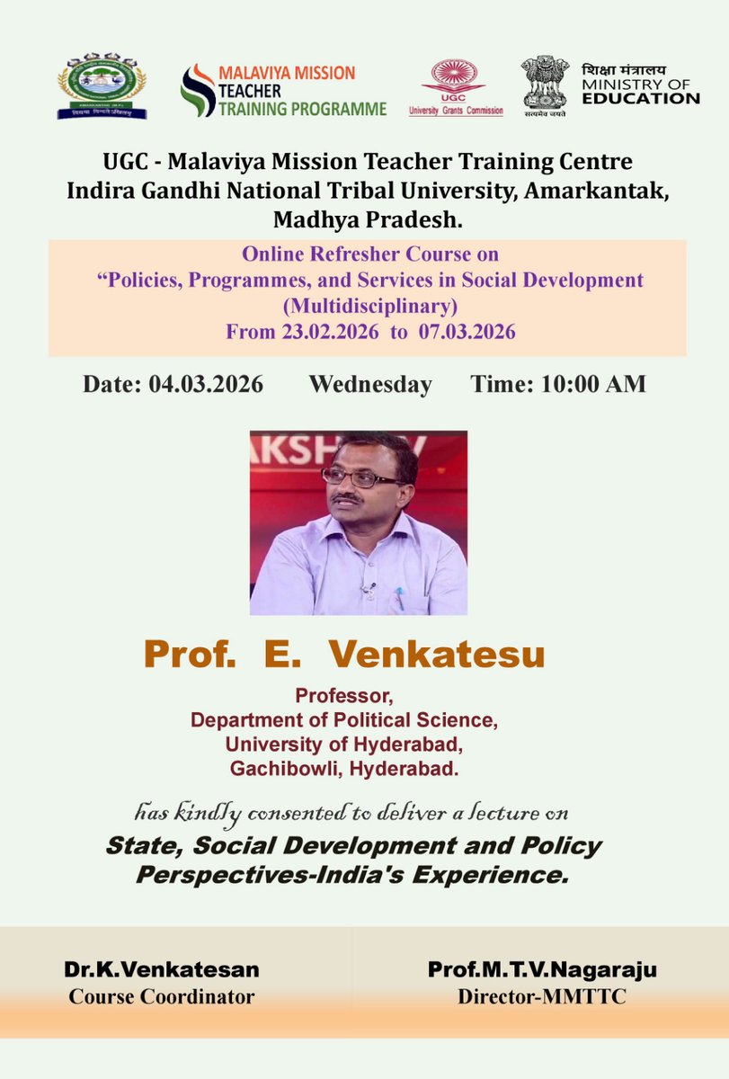 Prof E Venkatesu tweet media