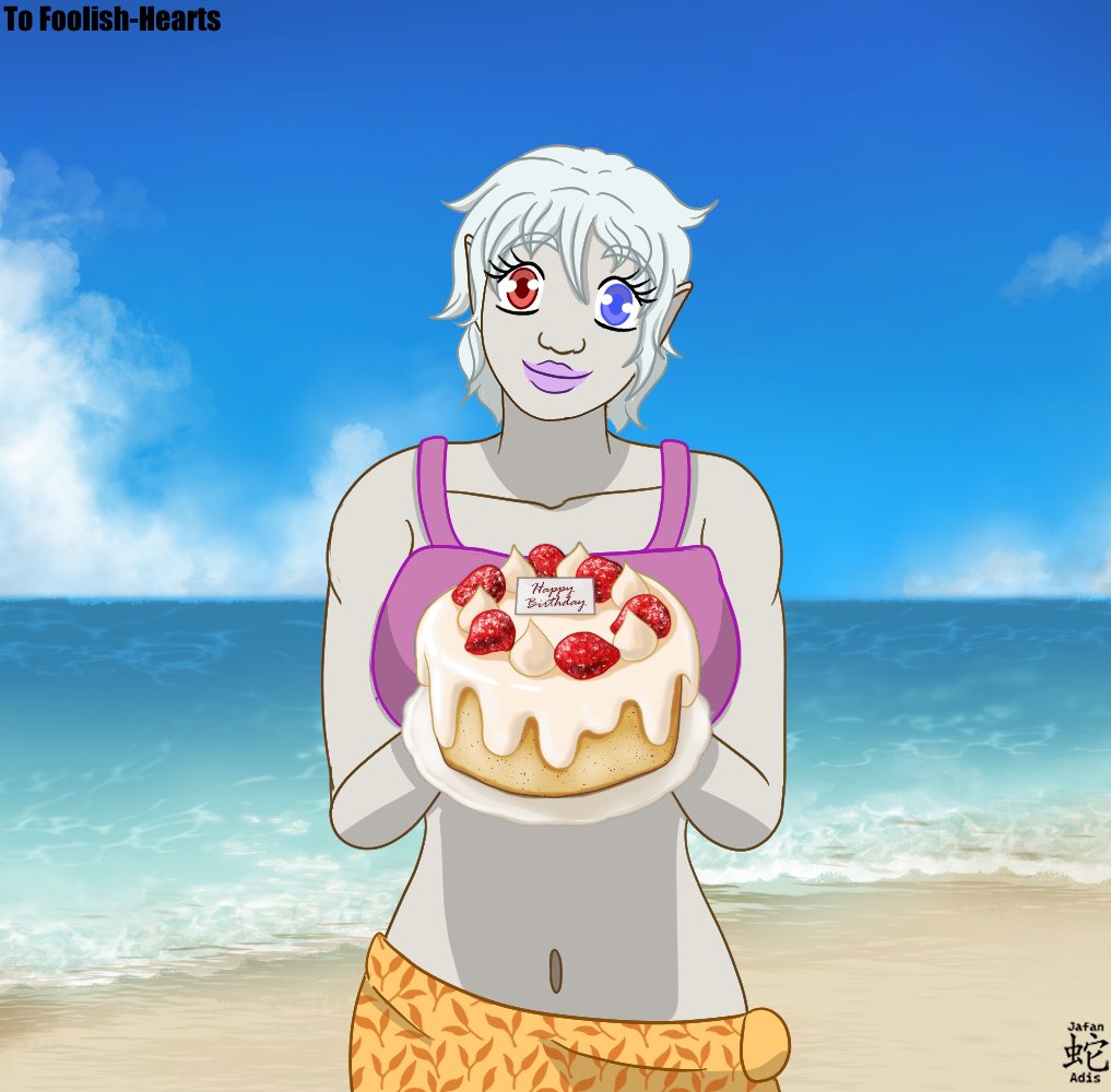 A gift to Foolish-Hearts from DeviantArt featuring her OC, Ruby giving her a #birthday cake.

#skyrim #elderscrolls