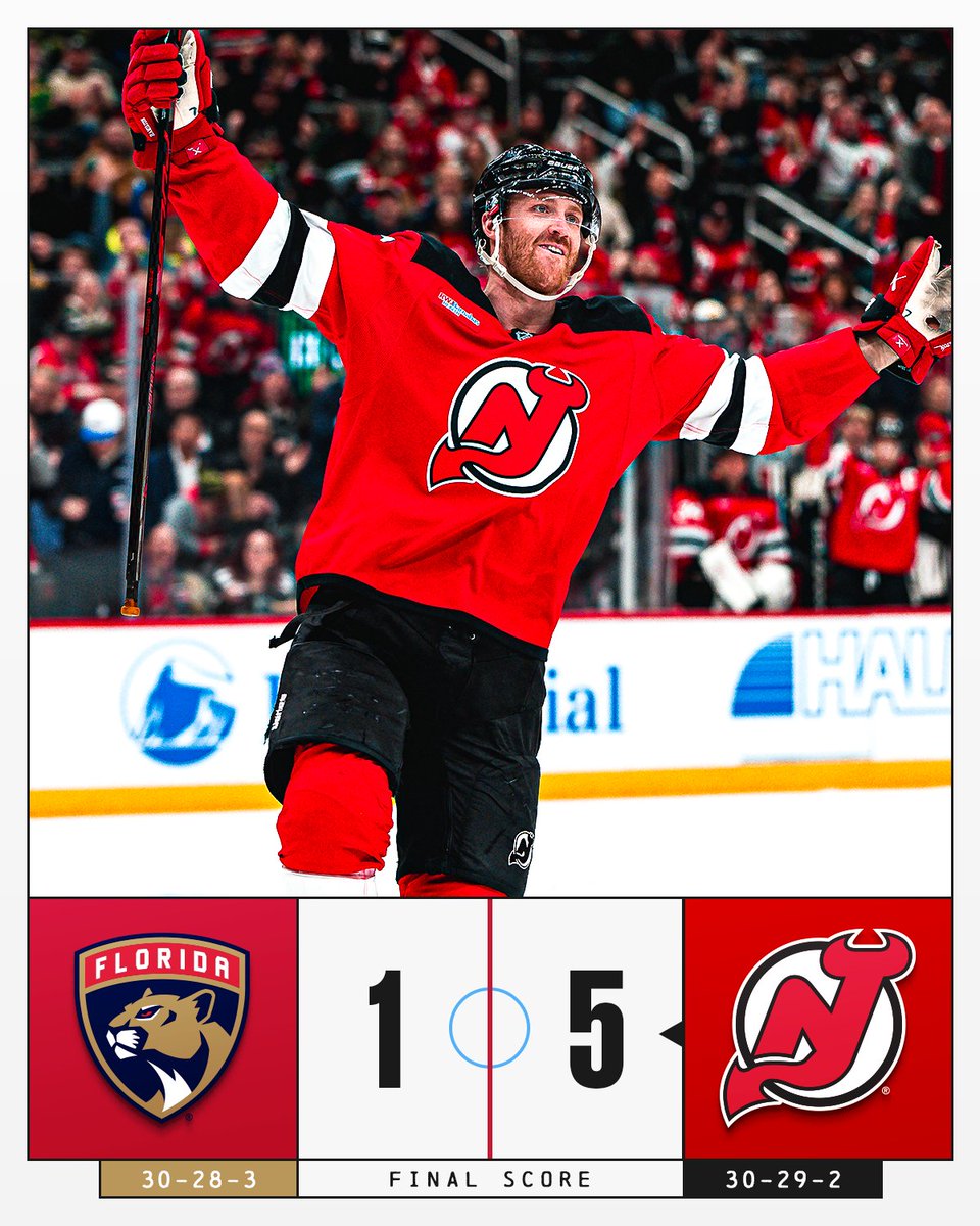 NHL's tweet photo. The @NJDevils grab the win on home ice! 🧊 https://t.co/1DSi9vZ4Fg