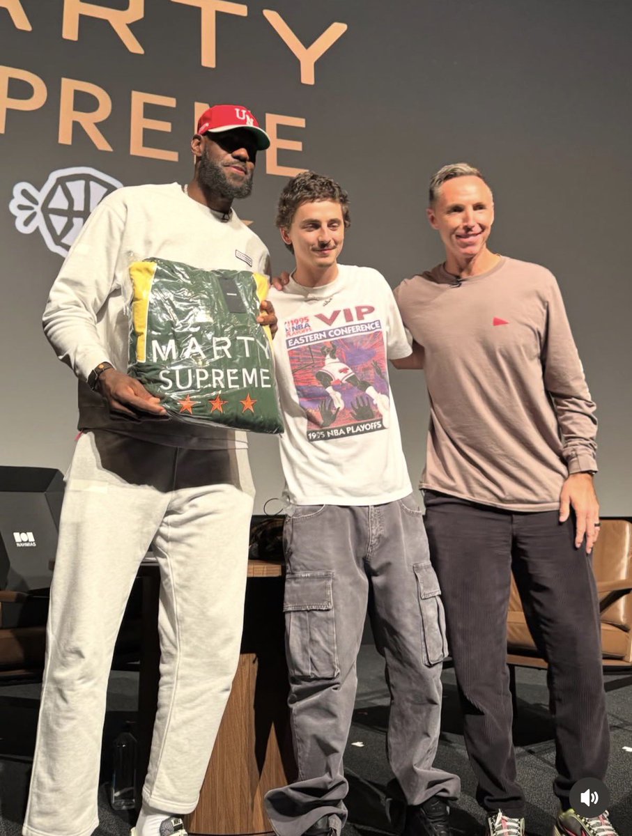 Tristaf14's tweet image. Timothée Chalamet Via Instagram with LeBron James and Steve Nash for the last Marty Supreme Q&amp;amp;A 🏀 So cool! @RealChalamet #TimothéeChalamet #LebronJames
