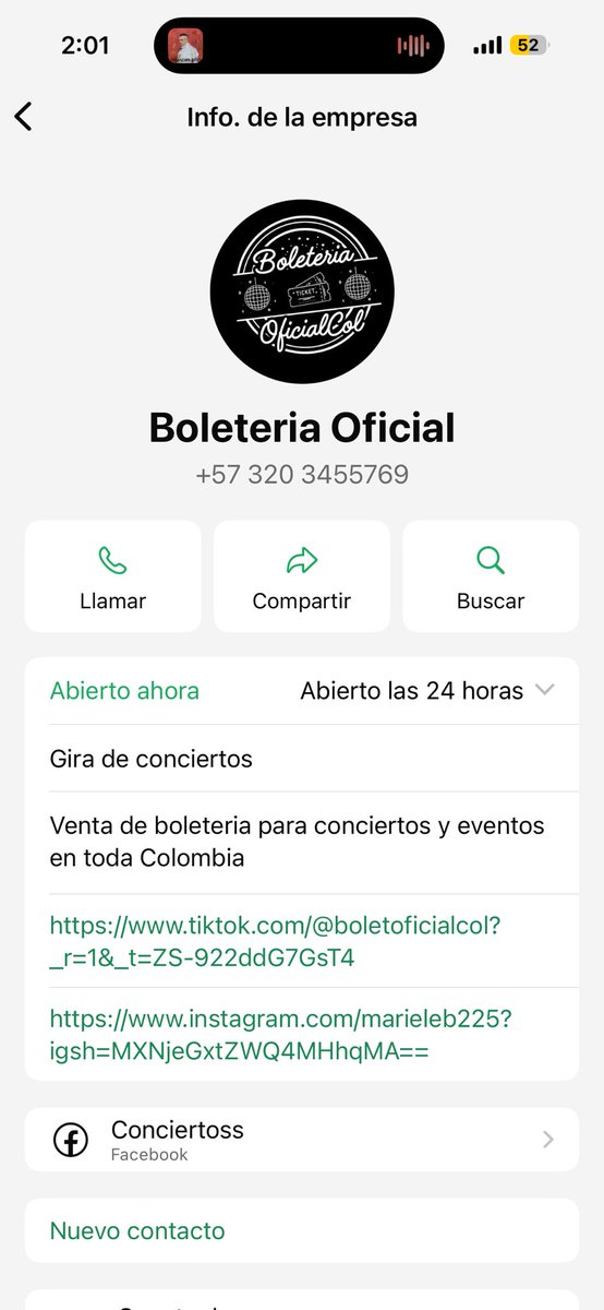 LaDelOjo's tweet photo. Hoy fui víctima de estafa por parte de esta supuesta cuenta de venta de boletas. Comparto para evitar que otras personas pierdan su dinero. Ayudemos a difundir para que nadie más se vea perjudicado. @musictrendscol @Juanjo_guerrero #boletas #rufus #Bogota https://t.co/vYm7eHPnWD