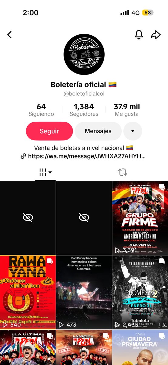 LaDelOjo's tweet photo. Hoy fui víctima de estafa por parte de esta supuesta cuenta de venta de boletas. Comparto para evitar que otras personas pierdan su dinero. Ayudemos a difundir para que nadie más se vea perjudicado. @musictrendscol @Juanjo_guerrero #boletas #rufus #Bogota https://t.co/vYm7eHPnWD