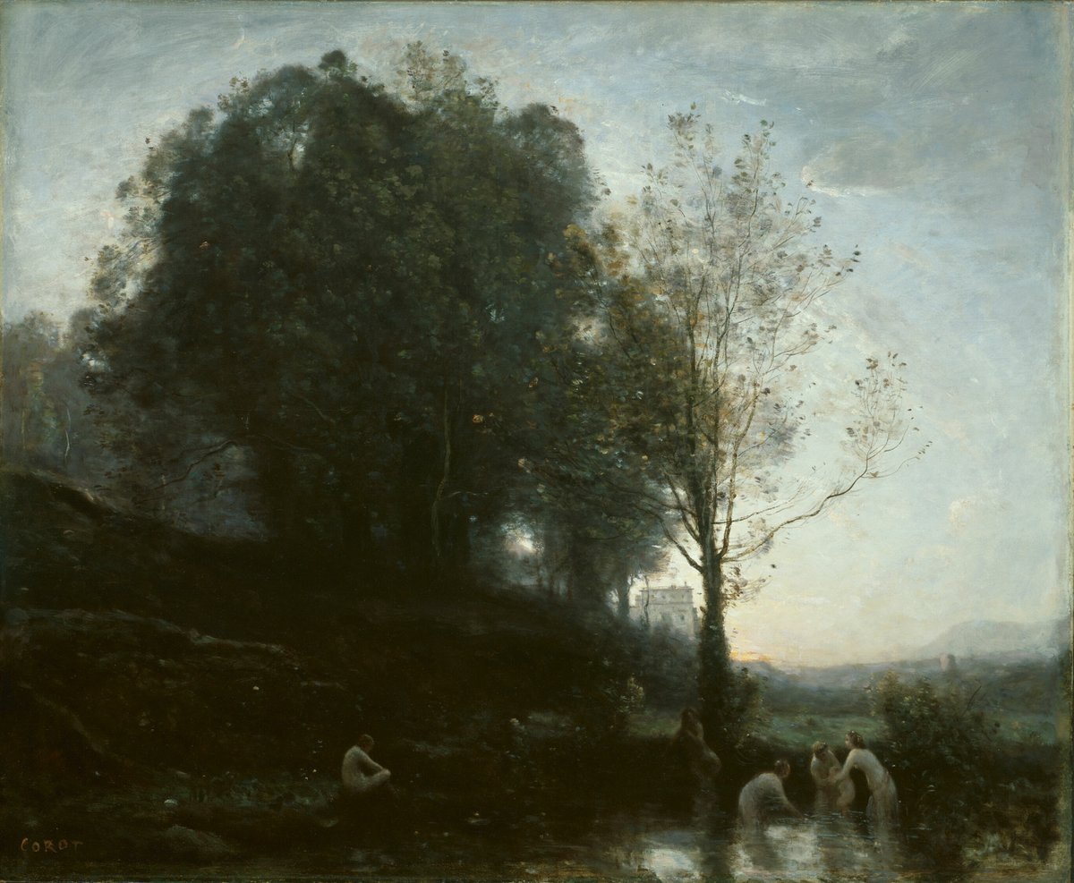 venuscollect's tweet photo. Bathing Nymphs and Child
Jean-Baptiste-Camille Corot (French, 1796–1875)
1855–60 https://t.co/6uAFZao39t