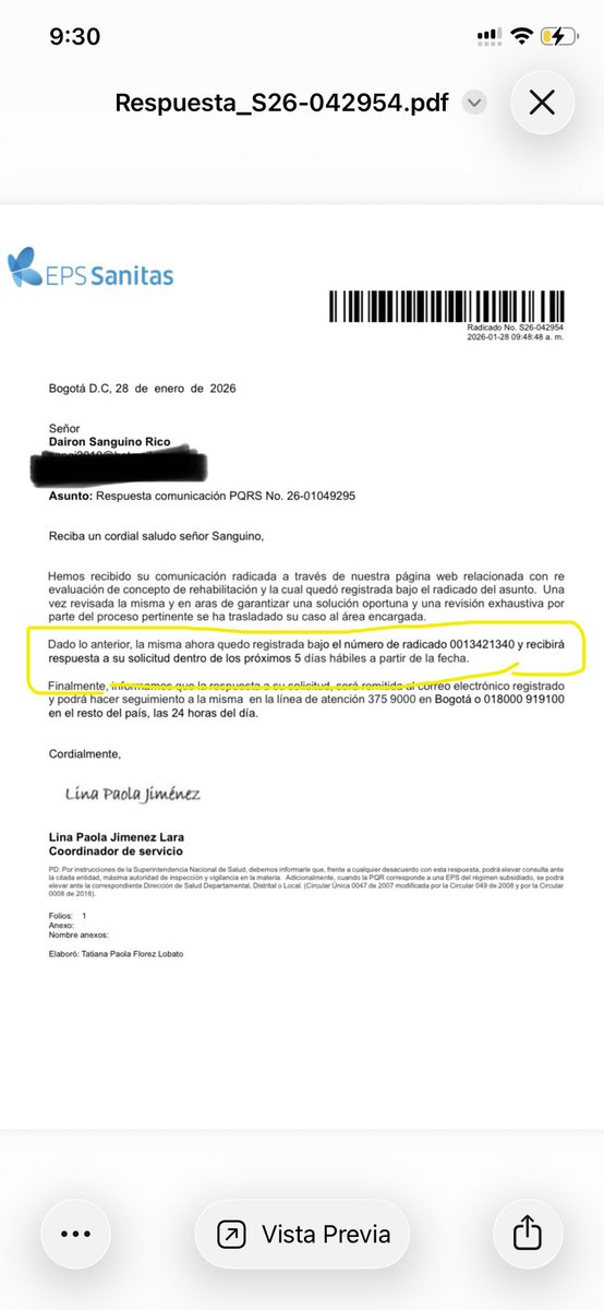 Daironsang's tweet photo. Ayuda @Supersalud radique derecho peticion @descubretusalud el 28/01/26 solicite reevaluar concepto de rehabilitación no fue el médico tratante que emitió fue otro medico sin examen evaluación, no autorizan medicina, omitio control medicina dolor, no hay cita control la necesito https://t.co/e8hNvahE9T