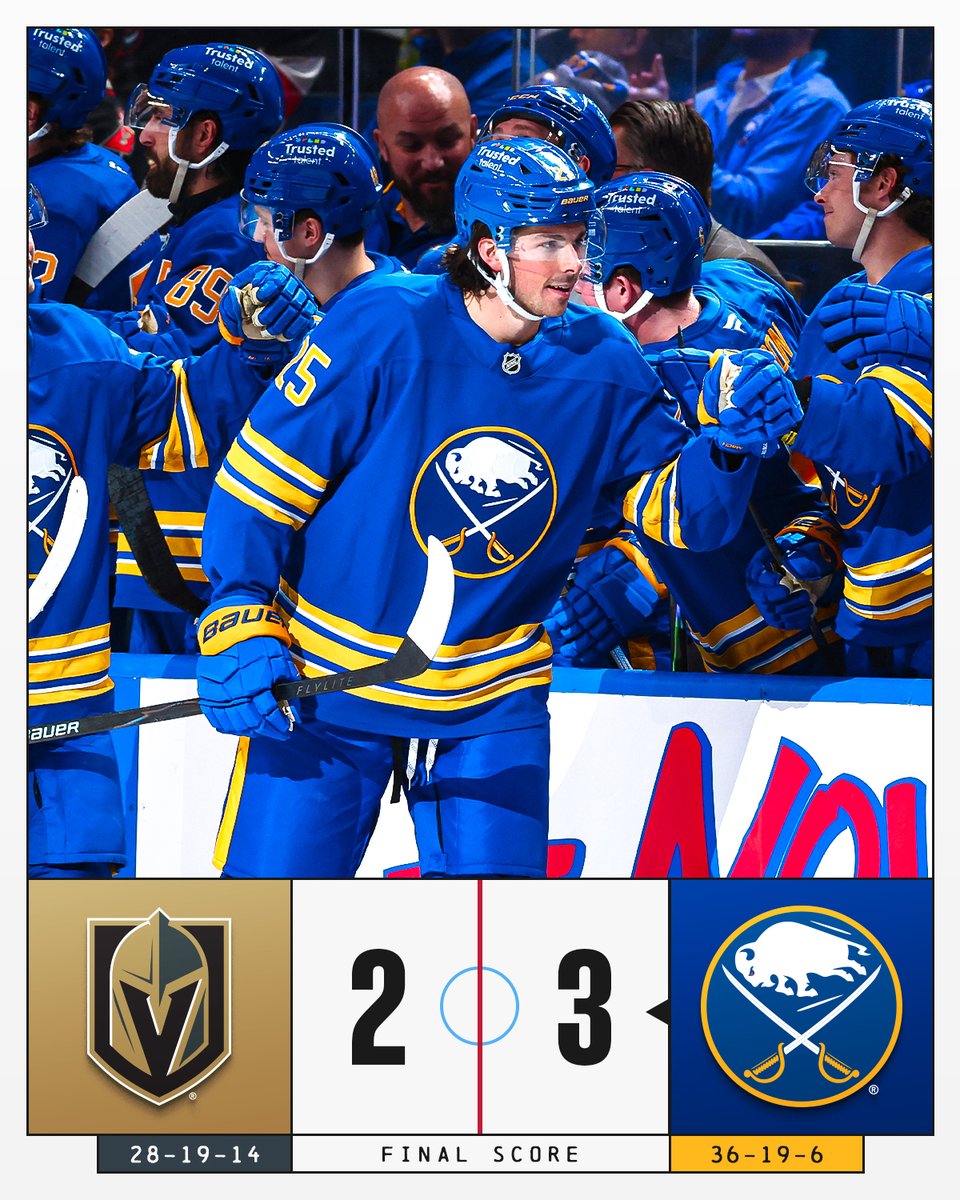 The <a href="/BuffaloSabres/">Buffalo Sabres</a> win their FOURTH straight game! 🦬