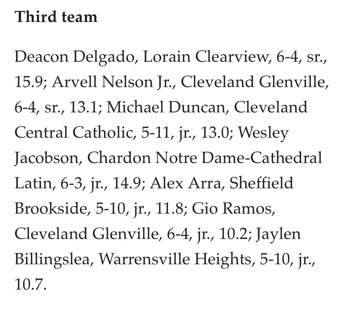 Extremely blessed to be named all district 3rd team