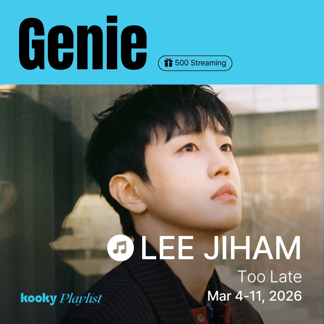 kooky__official's tweet photo. 🎵 Weekly #KookyStreaming Playlist ><
🩵 Genie ver.

🥇#LEEJIHAM #이지함 #Easyham - 500 Streams 
🥈 #NMIXX #엔믹스 -  300 Streams 
✨ #QQQ - 100 Streams

⭐LEE JIHAM - < Too late > : 500 Streams
⭐NMIXX - < TIC TIC >  : 300 Streams
⭐ QQQ - < UNCOOL > : 100 Streams