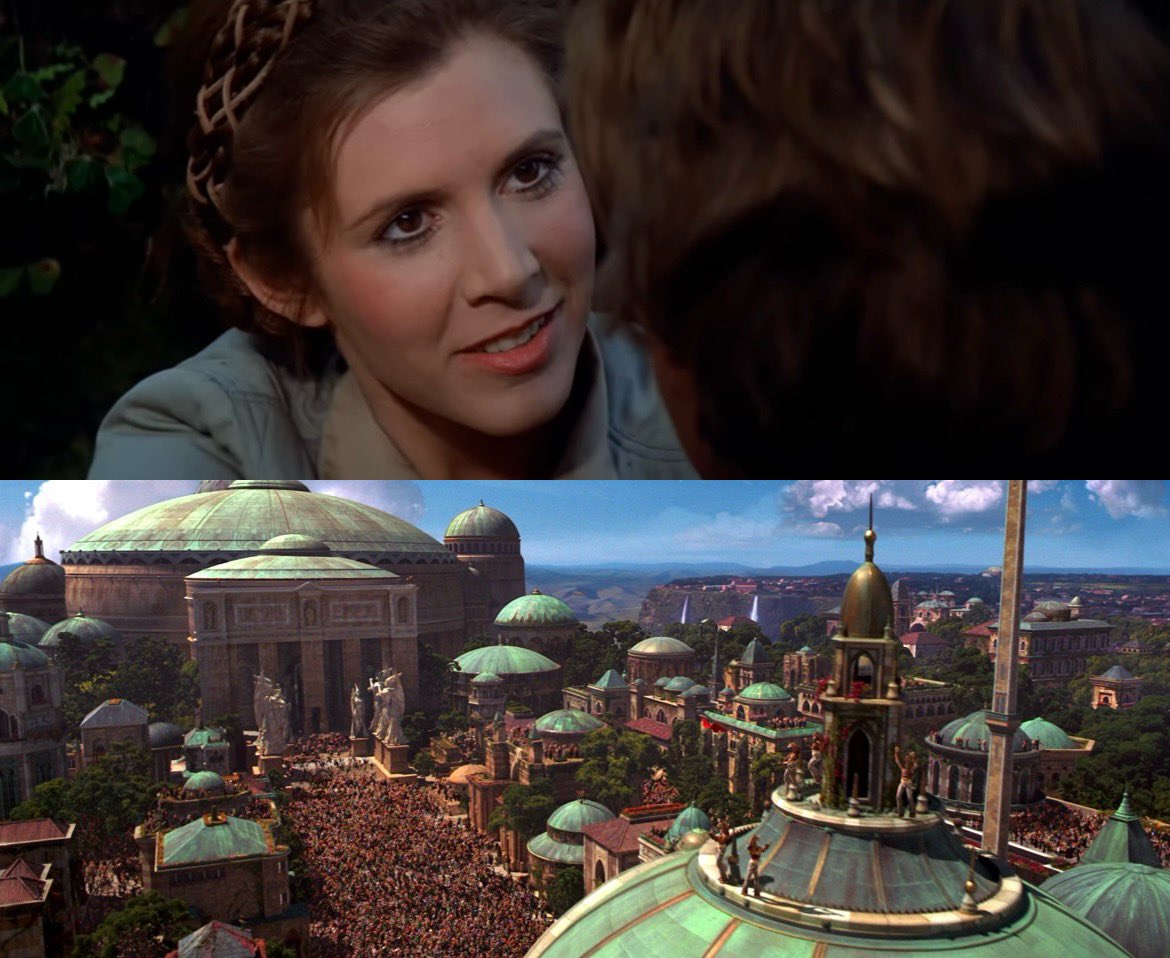 Originally, the last audible spoken words Return of the Jedi, and the original trilogy as a whole, were “He’s my brother,” spoken by Leia.
 
Since 2004, the last audible words in Return of the Jedi are “Weesa free!”