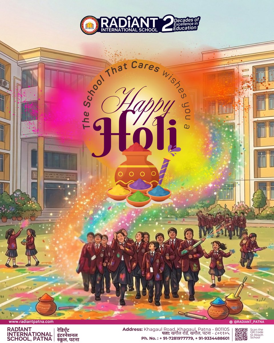 May all be happy and free from suffering. 
Holi reminds us that diversity makes life beautiful. May we continue to nurture young minds with the colours of knowledge, integrity, and compassion.
Happy Holi from #TheSchoolthatCares