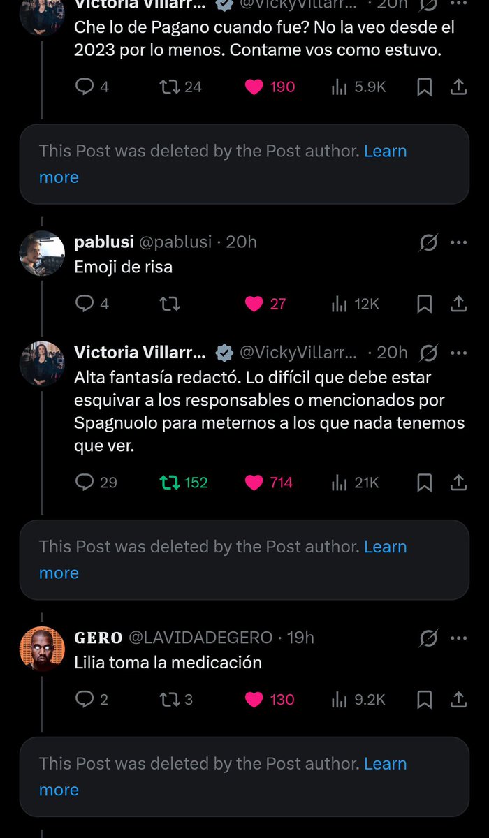 Anoche descubrimos que Lilia Lemoine se creó una cuenta hace dos días para atacar a Villarruel y cuando la confrontamos desactivó la cuenta. 

Esa mujer tiene problemas mentales gravísimos, es un peligro que ande suelta  y encima cobrando 8 millones de la nuestra.