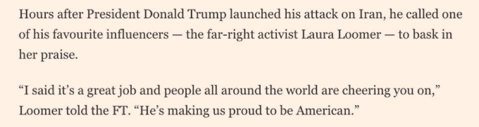 Umm, Trump called Loomer after attacking Iran