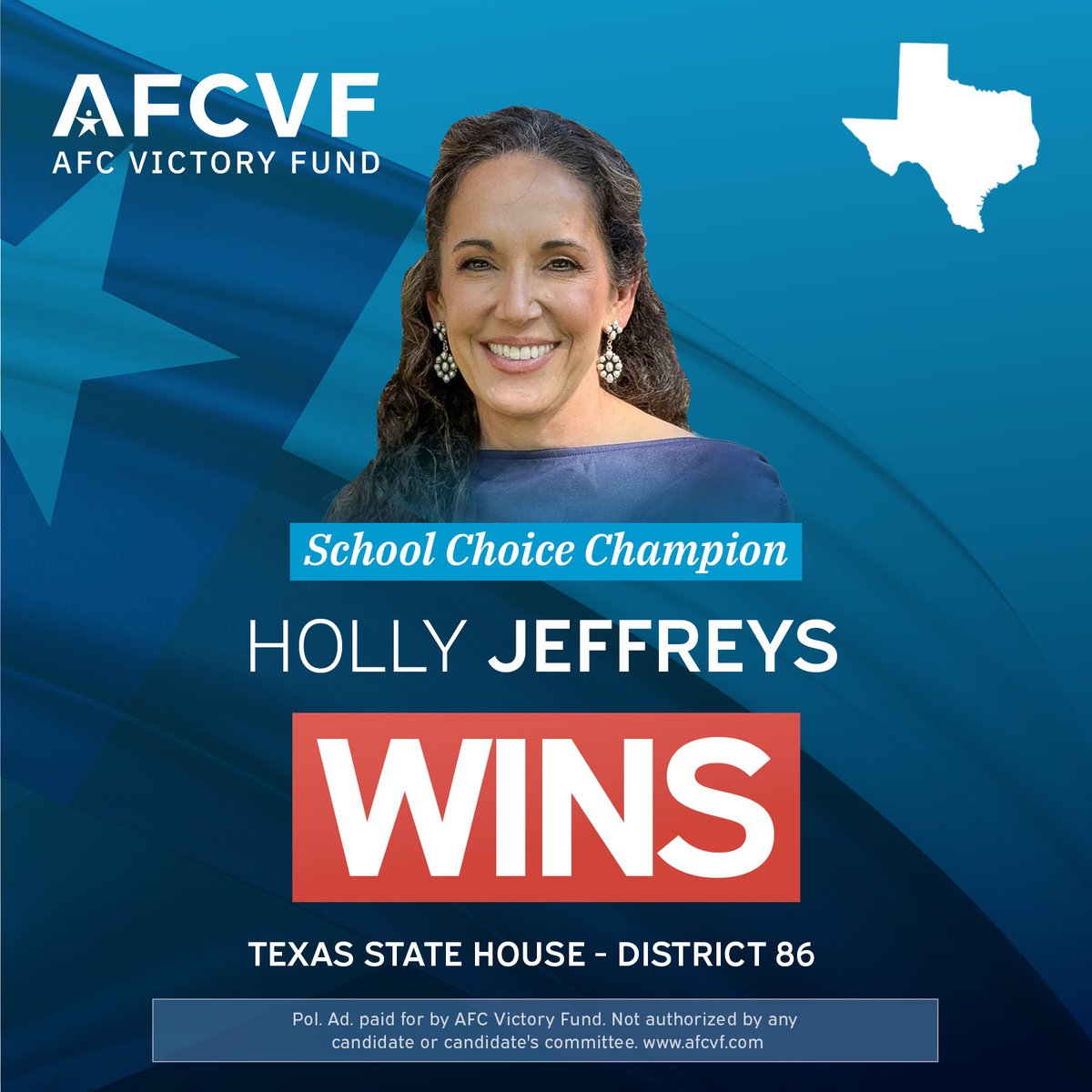 AFC Victory Fund celebrates school choice champion Holly Jeffreys on her primary victory in Texas!