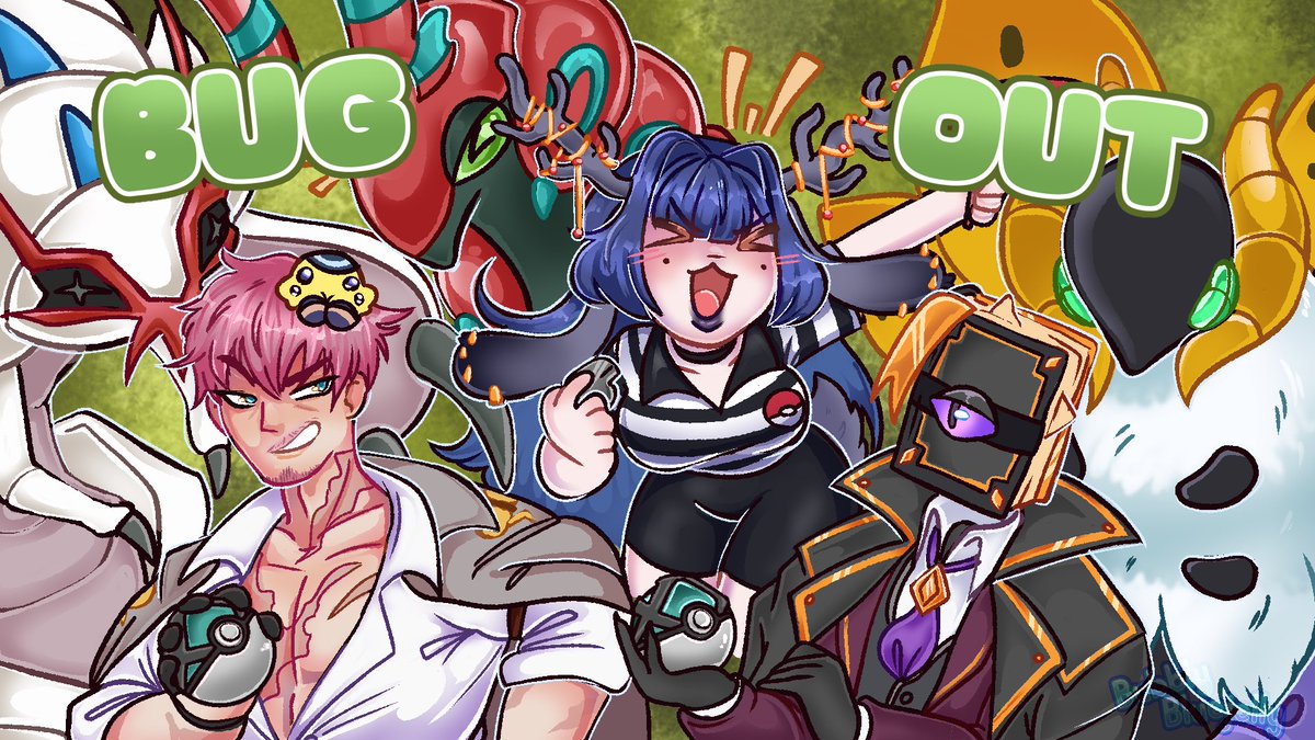 ITS TIME TO BUG OUT ON MARCH 9TH
(Mono Type Bug Battle Showdown)

WITH <a href="/CMShameless/">CallMeShameless - A Talking Book Vtuber</a> at 1PM-3PM EST!

Thought it was also a cute idea to add <a href="/synicalbeanical/">Synical🐇🥮TWITCH PARTNER PUSHING</a> into the mix for this art piece since I def asked them first LOL

Context Syn, you’re the Ref in spirit like I said! LOL