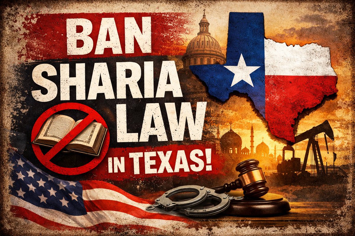 ‼️BREAKING‼️

Sources have reported that 95% of Texas voters passed Proposition 10, calling for a ban on Sharia Law today.