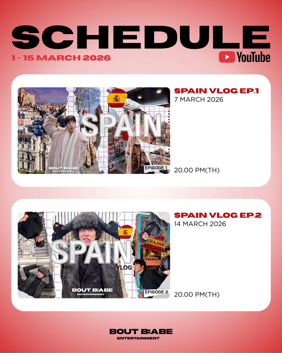 Schedule 1 - 15 March 2026 ❤️
YouTube Bout Babe Entertainment 

The schedule is subject to change and may be updated.

#BoutBabeEntertainment #babiibabe