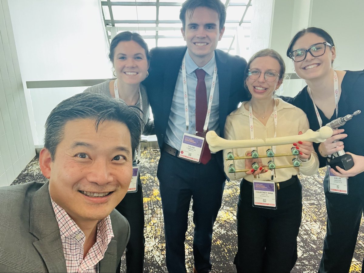 RichardMaMD's tweet photo. The future of orthopaedics!  The faculty had a great time teaching students from the U.S. and the world @AAOS1 #AAOS2026 Annual Meeting! I loved the energy and creativity with the 🦴 ex fix challenge! Thank you @perryinitiative and  @stykercom for supporting the students! https://t.co/gBjoUsRtHm
