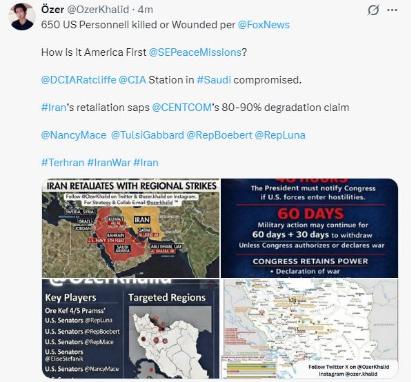 OzerKhalid's tweet image. Middle East on a Knife’s Edge
Arab Unity is Vital Now!

#AlUdeidAirBase breached by #Iranian Ballistic Missile
@KSAMOFA Command Center Ready 
@MofaQatar_EN @BadrFAlSaud @badralbusaidi your Assurances are key

@OzerKhalid will take it to the next level 
Reach out.

#Iran #IranWar