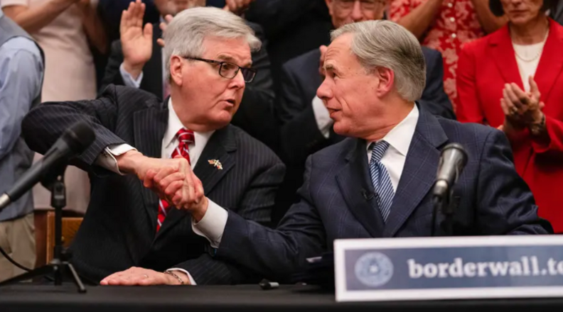 News4SA's tweet photo. Gov. Greg Abbott and Lt. Gov. Dan Patrick handily won their primaries Tuesday, both decisively beating several lesser-known Republican challengers to continue their reelection bids. https://t.co/dAZ4hZUyZz https://t.co/xqyIloywHq