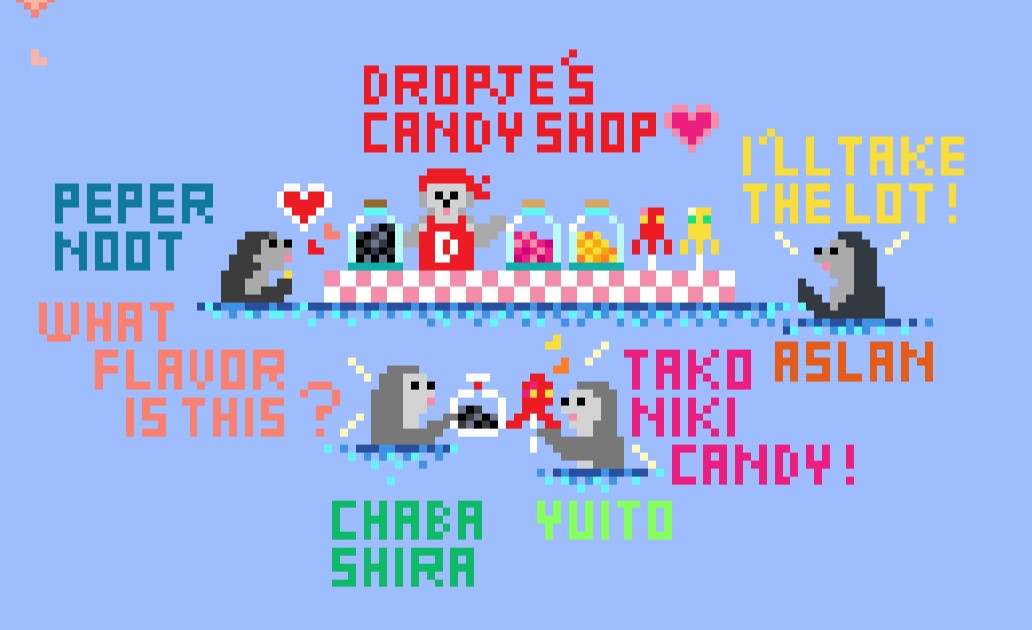 silverchicory's tweet photo. Doropje's candy shop🍬🍭

Peparnoot is looking at her💕
Chabashira bought black drops.
"What flavor is this?"
Yuito bought Takoniki candy!🐙

Aslan, are you serious?! 😂
#seal
#zeehondencentrum
#アザラシ幼稚園 https://t.co/1HSfTxrttW