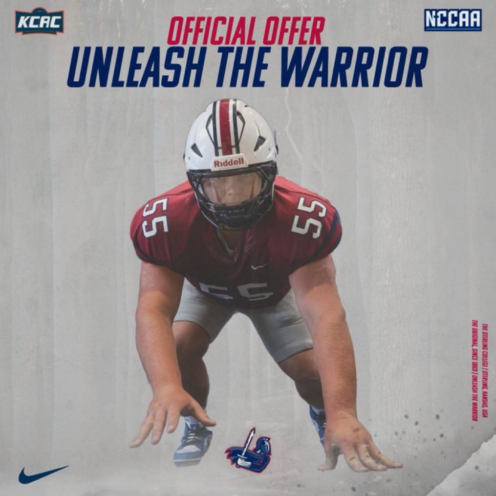 tomconway66's tweet photo. Grateful to have received an offer from sterling college! @nbuttscoach @GridironImports @SCWarriorFB https://t.co/IxW83fkROM