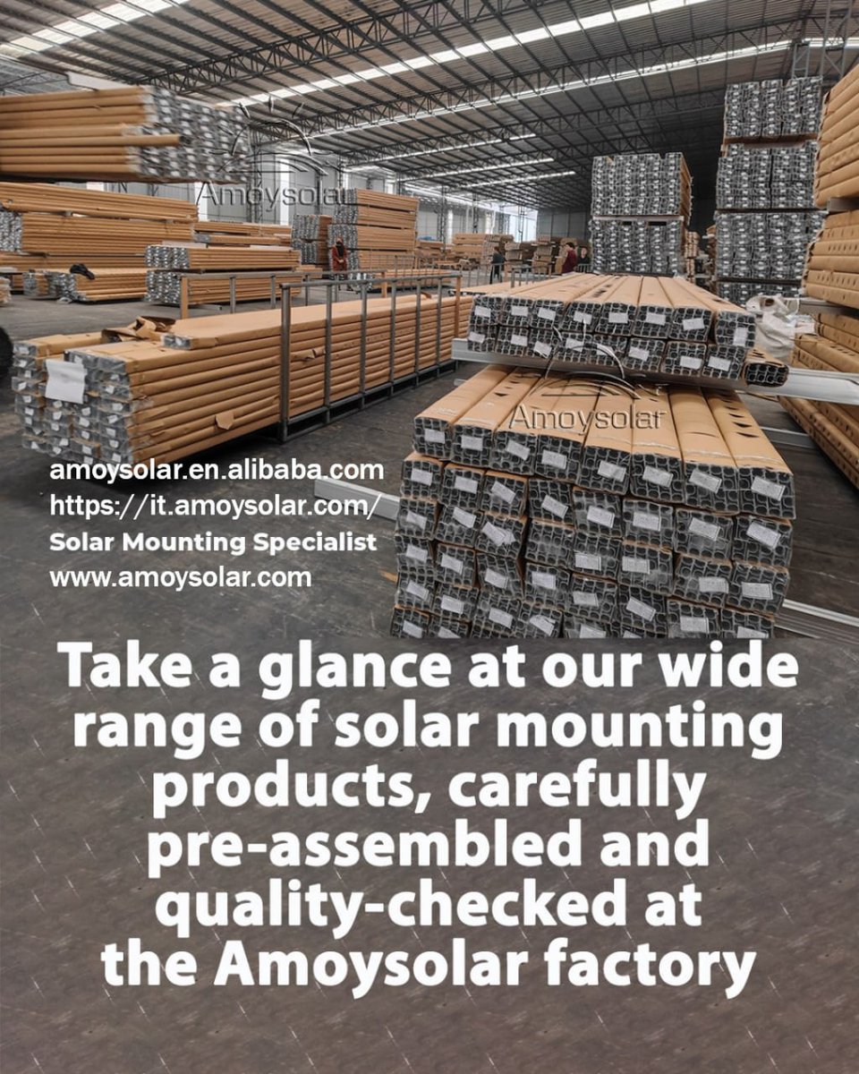amoysolar2's tweet image. A Glimpse Inside Our Factory – Precision Meets Performance 
Take a glance at our wide range of solar mounting products, carefully pre-assembled and quality-checked at the Amoysolar factory—ready to power projects around the globe. 

#SolarMountingSystems #FactoryDirect