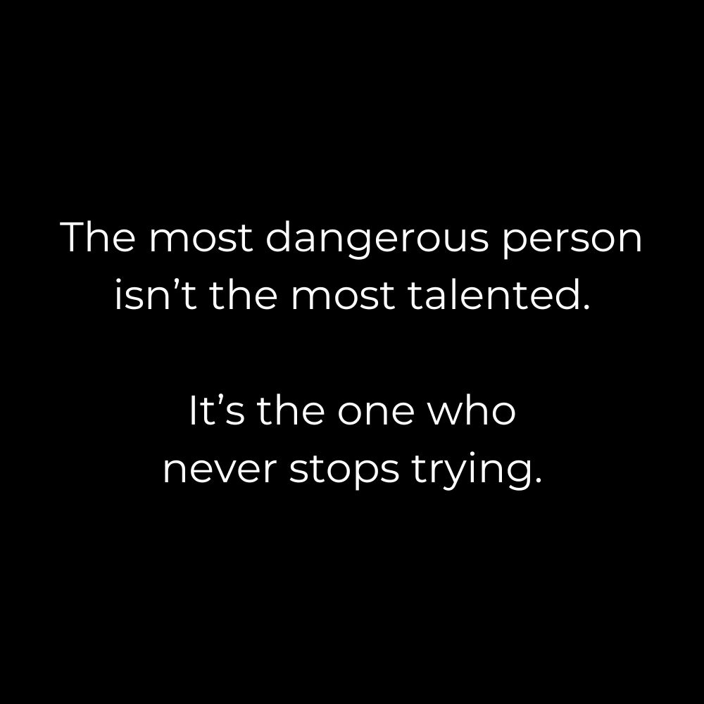 DivyaRajTalks's tweet photo. The most dangerous person
isn't the most talented.

It's the one who never stops trying. https://t.co/tvWqDdL4hD