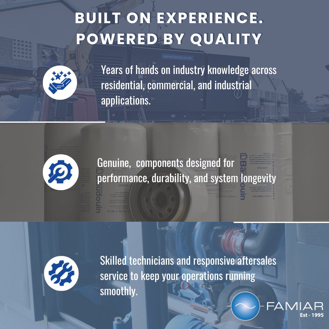 FamiarSystems's tweet photo. Experience you can trust.
📞 Want a dependable power partner? Contact us today: 0727317777
 https://t.co/fbzVyAJb36 

#PowerExperts #TrustedExperience #ReliablePower #GensetExperts #IndustrialPower #ProvenPerformance #PowerSolutions https://t.co/FZS9hPCh3U