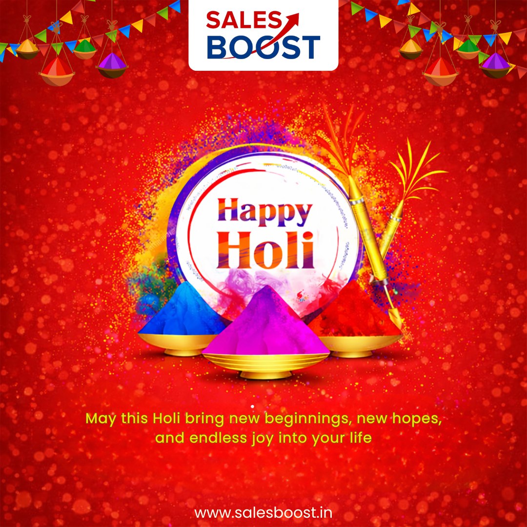 salesboostcrm's tweet photo. Celebrate the festival of colors by filling your heart with joy, your space with positivity, and your life with moments that shine brighter than every shade of Holi.  #Salesboost #Holi2026 #happyholi2026 #holifestival #festivalofcolors #holivibes #holicelebration #holispecial https://t.co/VTdPHyXvTR