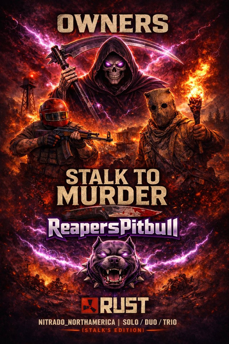 Just chillin tonight! Playing rust server that I'm the co-owner of
twitch.tv/reaperspitbull