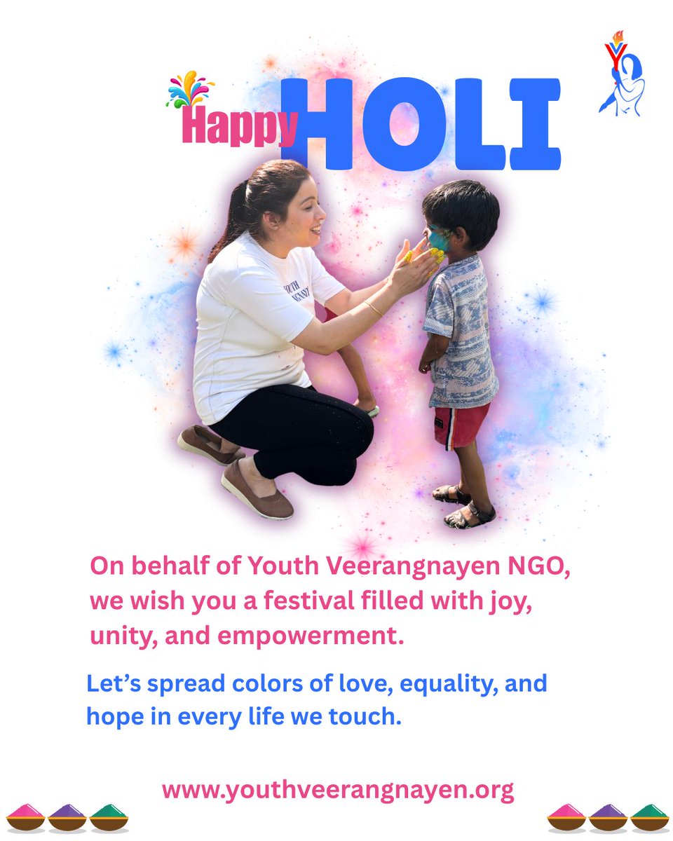 Yveerangnayen's tweet photo. Colors remind us that every life deserves brightness and opportunity.
This Holi, let kindness be the color we share the most.
Together with Youth Veerangnayen, let’s celebrate humanity in its most vibrant shades.
#happyholi2026  #Holi #holifestival #HoliHai #Holi2026 #HoliVibes https://t.co/UnXF87vjeG