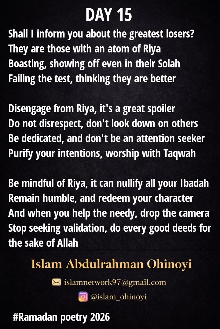 Islam_AO's tweet photo. The Messenger of Allah (SAW) said, the thing I fear most for you is the lesser Shirk (polytheism), and showing off. (Ahmad and Tabrani) https://t.co/D5bFacP7na