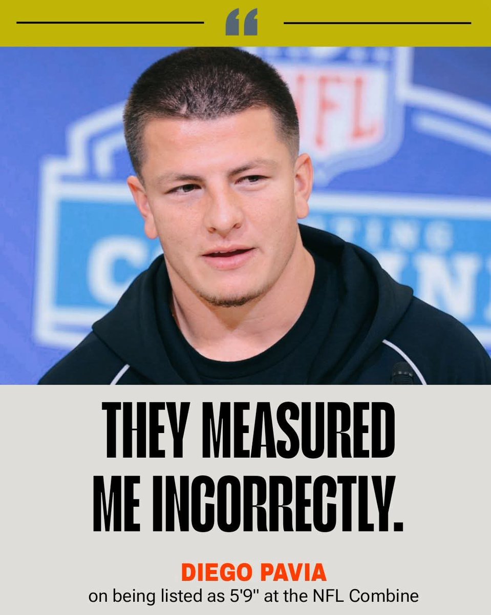 Ticketsdmh's tweet photo. Vanderbilt listed QB Diego Pavia at 6', while he measured 5'9 7|8" at the NFL Combine.🙂

Diego Pavia says he trusts the Doctors who measured him at Vanderbilt and would like to get re measured by his camp.👀🤗

#NFL #NFLCombine #DiegoPavia #combine https://t.co/Zs0GSTUMsO