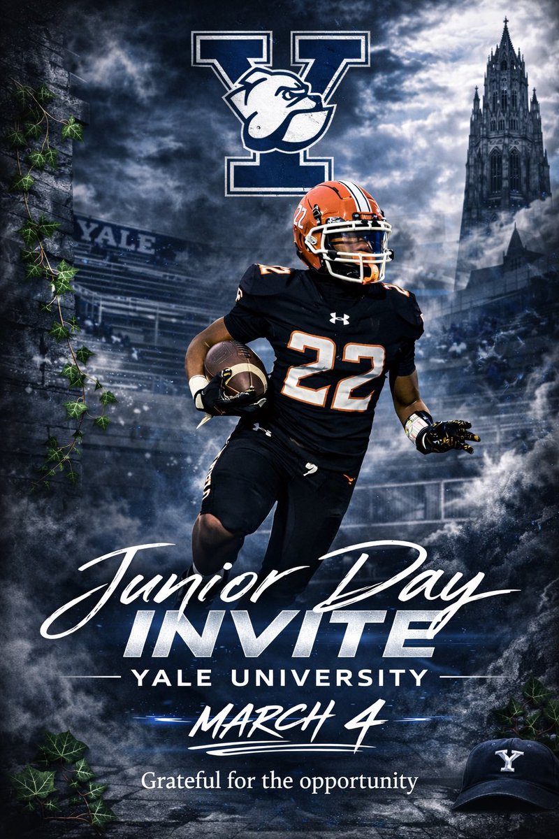 Elijah_X_Woods's tweet image. Grateful for the opportunity.

#Yale #ClassOf2027 #JuniorDay #RespectTheWork #RunningBack
