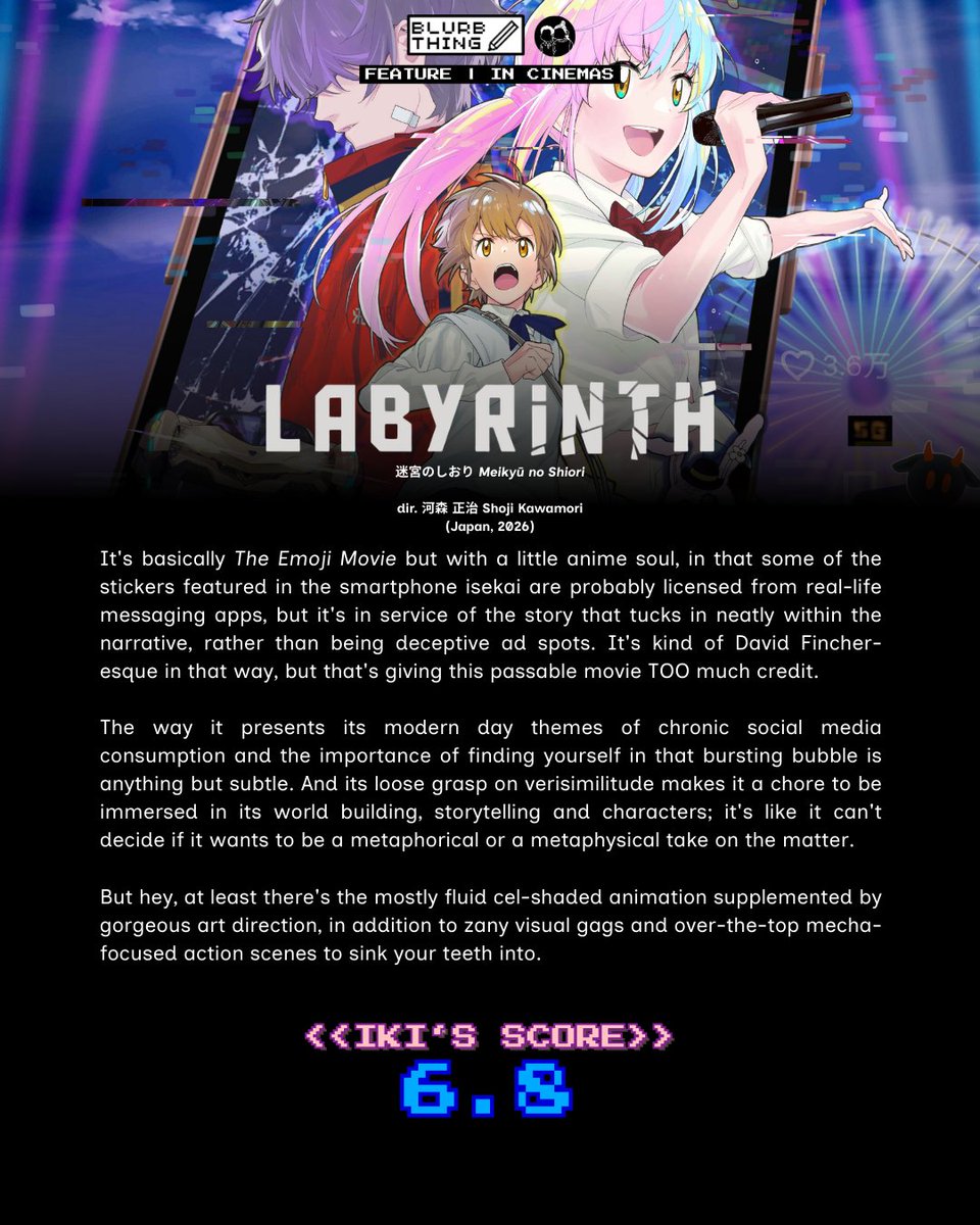 the_brothersali's tweet image. "Labyrinth" doesn't do enough in its call to action to youths. But the animation's solid and there are scenes of punching robots in here, so there's your hook. 🤖🐰

In Malaysian cinemas from 5 March.

#LabyrinthMY #AnimeMY #sembangentertainment