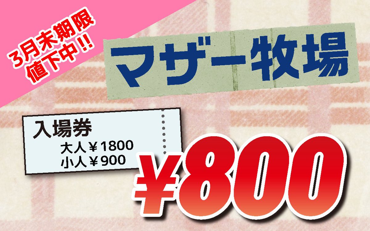 マザー牧場入場券3月末期限お値下げ中🐑‼️ 菜の花畑やこひつじまつり