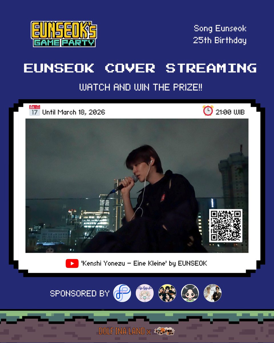 dolfinaland's tweet photo. 🎮 EUNSEOK’S GAME PARTY
─⋆⋅Eunseok Cover Streaming Challenge

🎯 Streaming 'Kenshi Yonezu - Eine Kleine' by EUNSEOK | https://t.co/GsxOZfLKzL

🕹️ HOW TO PLAY:
• QRT/Reply with streaming proof and build 1 THREAD (min. 19 proofs)
• Tag 3 mutuals
• Use hashtag: 
Kenshi Yonezu – Eine Kleine by EUNSEOK
#EUNSEOK #은석 #EUNSEOKGAMEPARTY

🏆 Top 6 streamers win albums, official photocard & special merch!

⏰ Ends: March 18, 2026 | 21:00 WIB

#EUNSEOK25THBIRTHDAY #RIIZE #라이즈