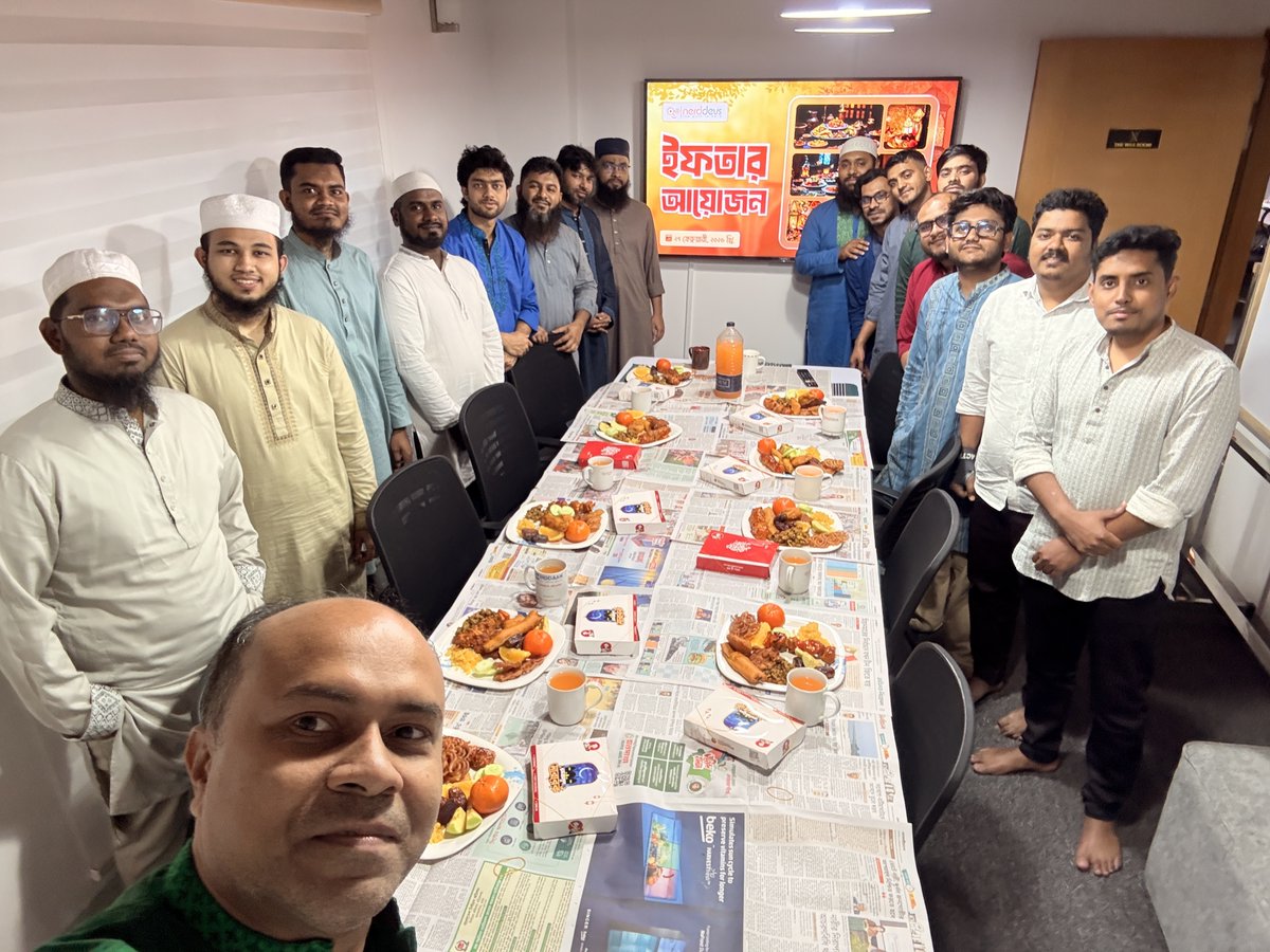 nerddevs's tweet photo. Office Iftar gathering 🌙
An evening of togetherness, reflection, and gratitude with the team. Wishing everyone a blessed Ramadan.

#Ramadan #Iftar #TeamCulture https://t.co/9xtTyRW6u2
