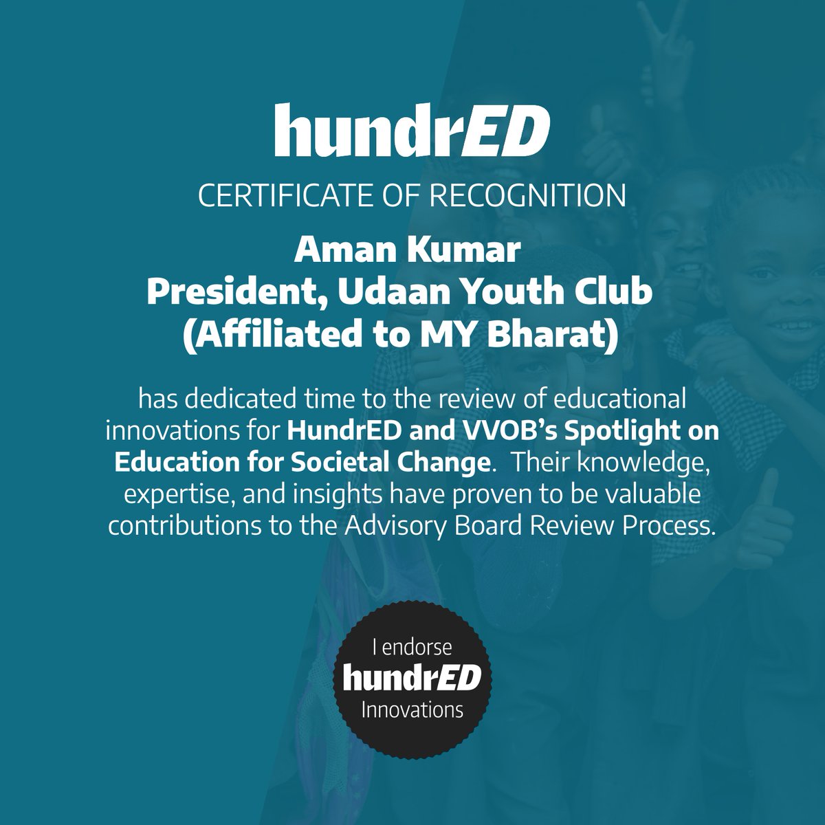 Some recognitions are more than certificates. They are reminders of responsibility.

I am grateful to receive this certificate from <a href="/HundrEDorg/">HundrED.org</a>, a global organisation working to transform K-12 education by identifying &amp; scaling impactful innovations.

#EducationForChange #HundrED