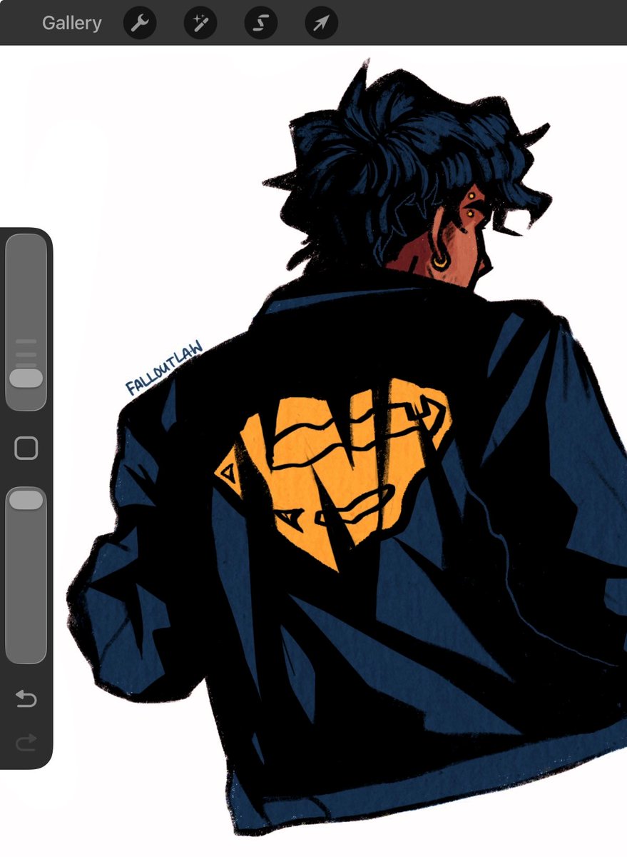 falloutlaw's tweet image. that one friend that tries to be nonchalant by posting Drawinf with Ui #konel #superboy