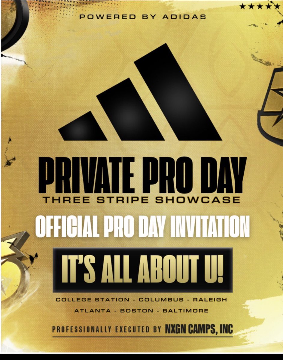 Bryce2027's tweet photo. #AGTG I’ll be attending the three stripe private pro day @NxgnCamps in College station @adidas https://t.co/DwSbuEX9xC