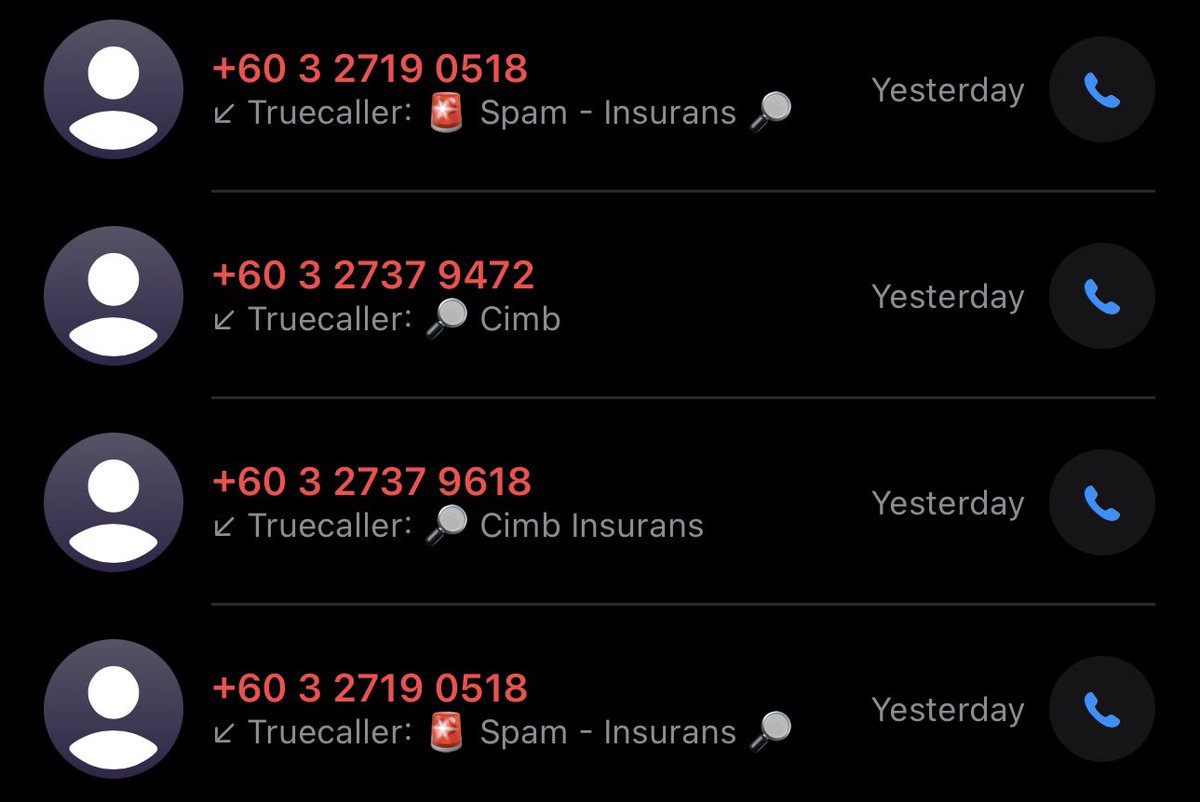 akirafinn's tweet photo. @terpalingcyber Tapi semalam mmg berderet dpt scam call cimb https://t.co/eMxdhvOJ2g