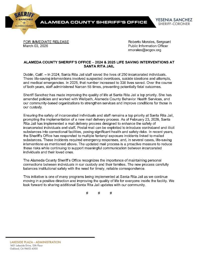 Alameda County Sheriff tweet media